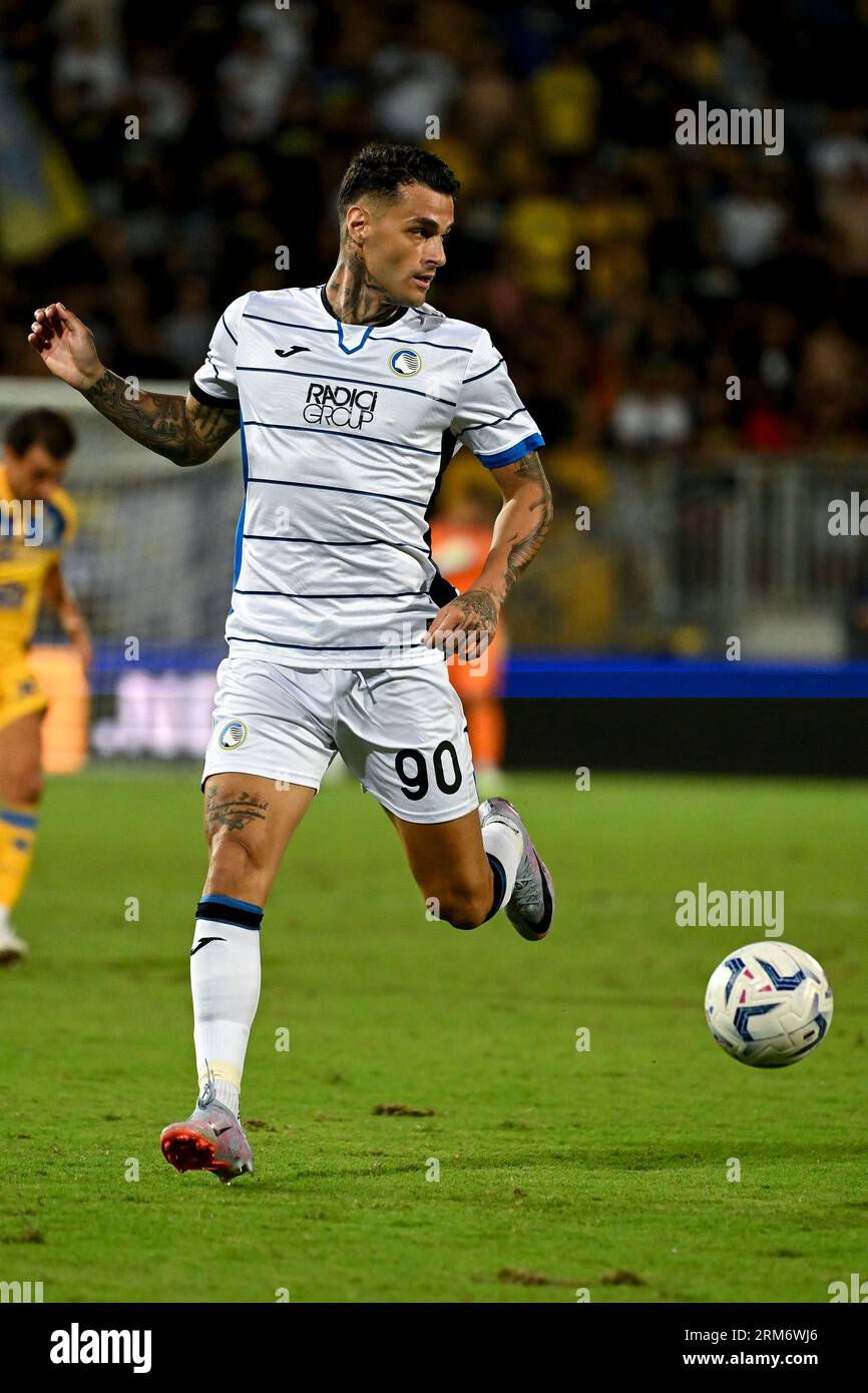 Gianluca Scamacca dell'Atalanta BC in azione durante la partita di serie A tra Frosinone calcio e Atalanta BC allo stadio Benito stirpe di Fros Foto Stock