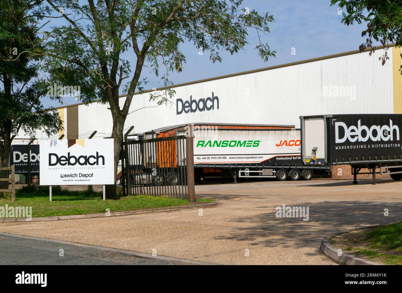 Debach Enterprises magazzino e centro di distribuzione, Ransomes Europark Industrial estate, Ipswich, Suffolk, Inghilterra, Regno Unito Foto Stock