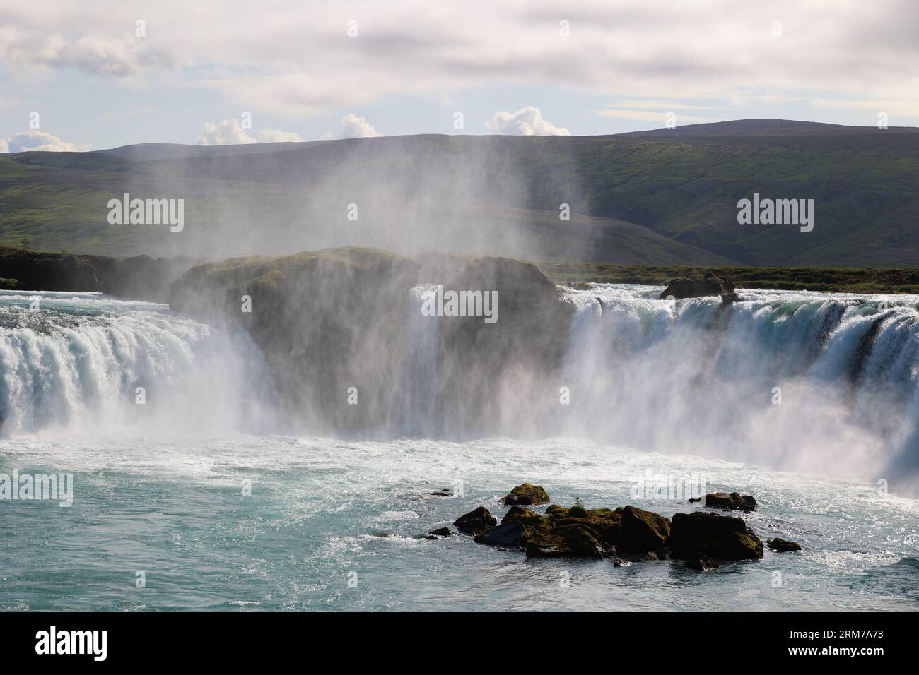 Cascata di Godafoss la cascata degli dei - Islanda Foto Stock