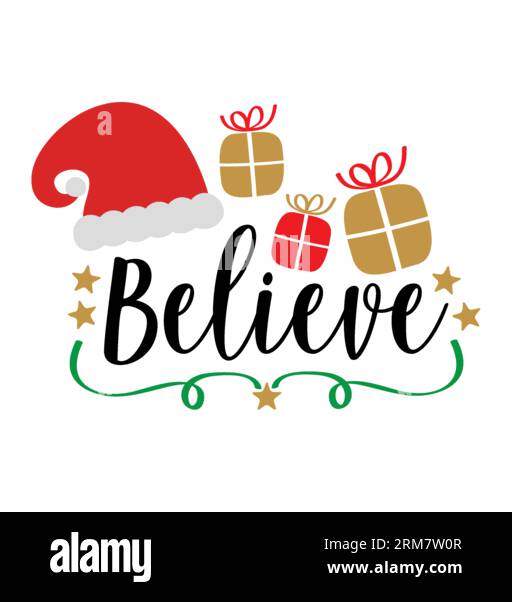 Design della t-shirt Believe Typography, stampa della t-shirt, design della t-shirt, design della t-shirt silhouette, arte, nero, calligrafia, lettering, Illustrazione Vettoriale