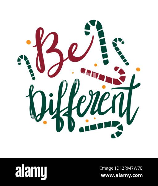 Sii diverso design tipografico della t-shirt, stampa della t-shirt, design della t-shirt, design della t-shirt della silhouette, arte, nero, calligrafia, lette Illustrazione Vettoriale