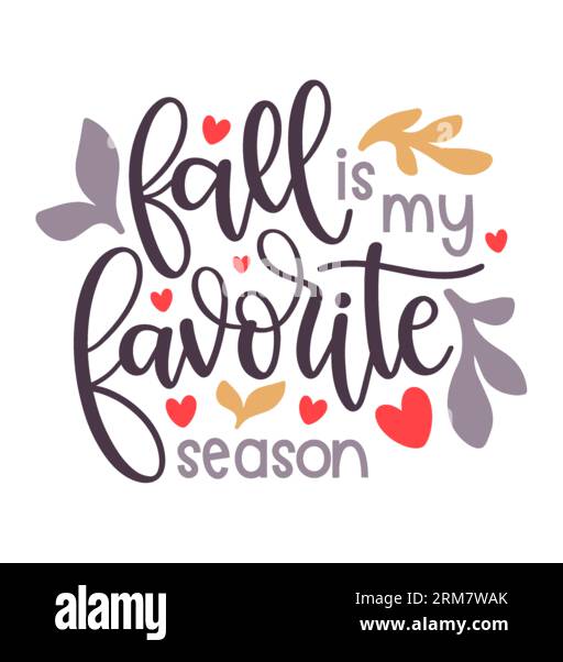 L'autunno è la mia maglietta tipografica preferita per la stagione, stampa t-shirt, design t-shirt, design t-shirt lettering, design t-shirt silhouette, arte, nero, call Illustrazione Vettoriale