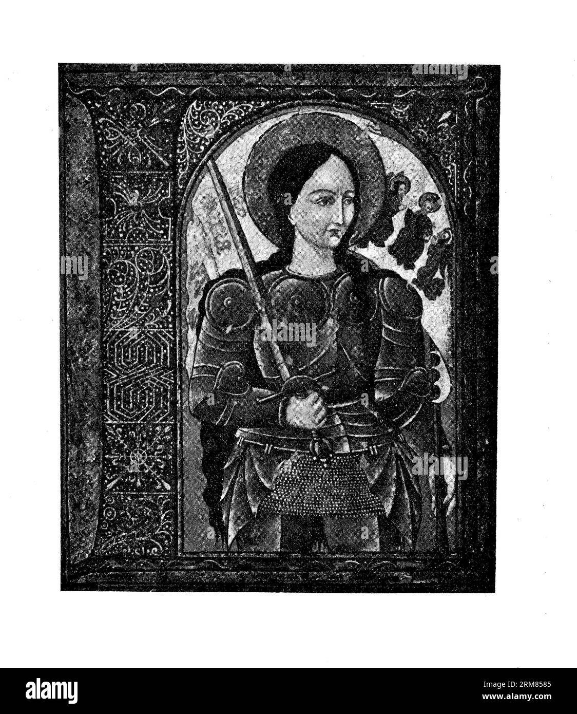 Ritratto di Giovanna d'Arco, comunemente nota come Giovanna d'Arco (1412-1431), fu un'eroina francese e leader militare durante la guerra dei cent'anni tra Francia e Inghilterra Foto Stock
