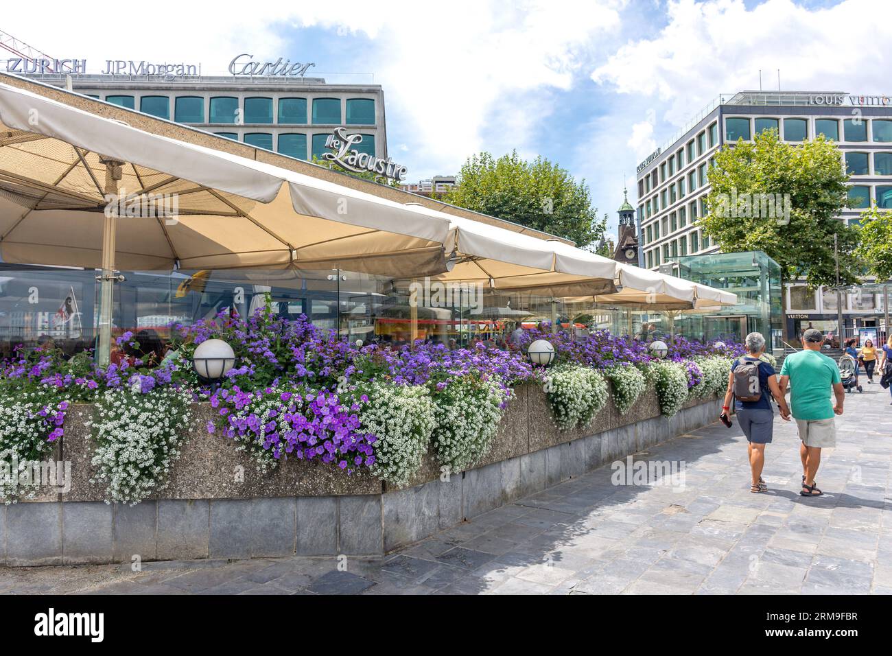 Ristorante le Lacustre, Promenade du Lac, Quai du Général-Guisan, Ginevra (Genève) Cantone di Ginevra, Svizzera Foto Stock