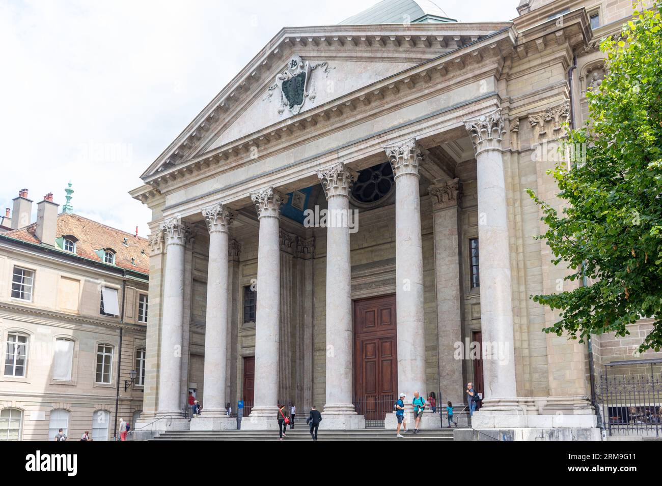 Cattedrale di St Pierre (Cathédrale Saint-Pierre Genève), Vieille-Ville, Ginevra (Genève) Cantone di Ginevra, Svizzera Foto Stock