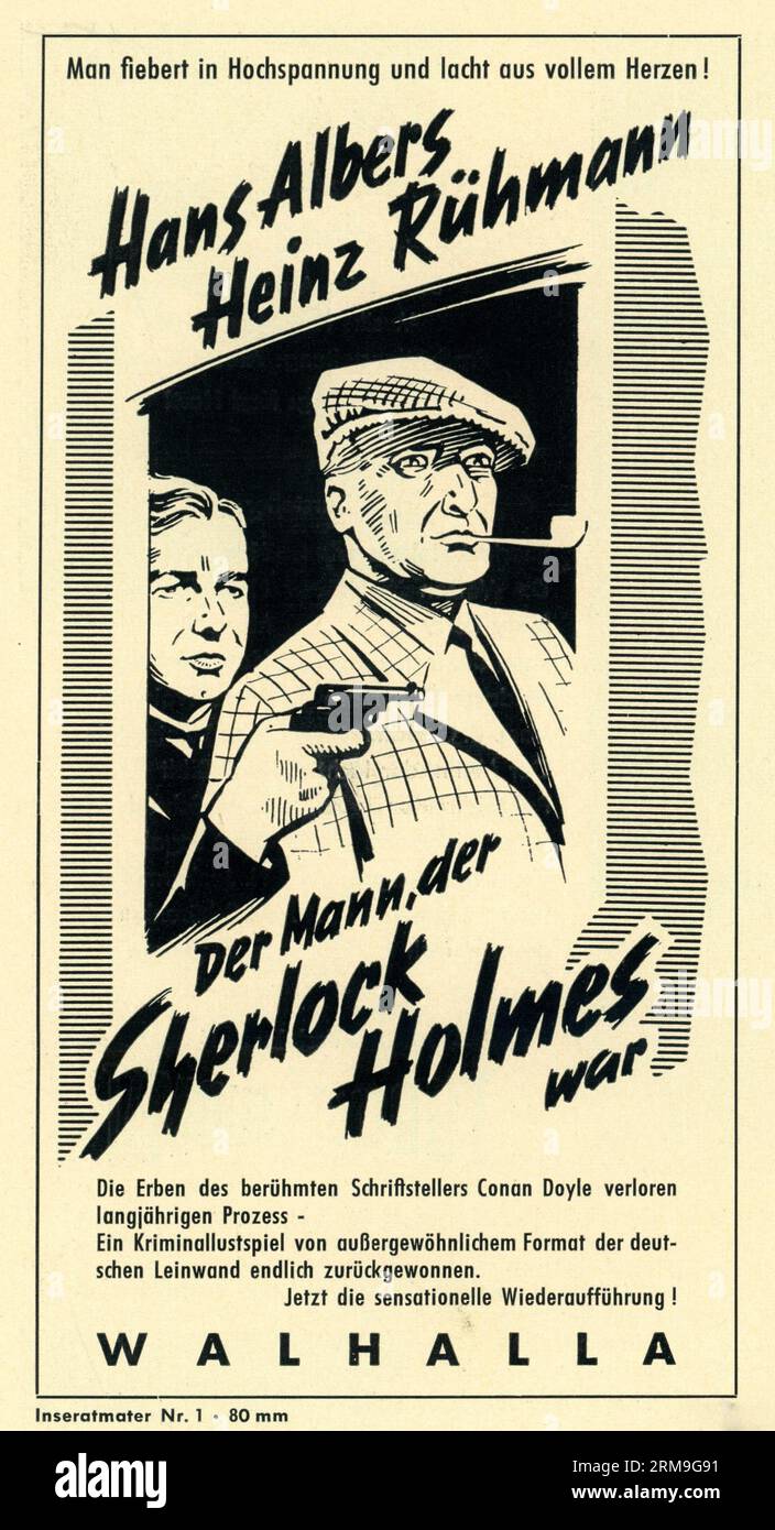 HANS ALBERS e HEINZ RUHMANN in DER MANN DER SHERLOCK HOLMES WAR / L'UOMO CHE ERA SHERLOCK HOLMES 1937 / 1954 regista KARL HARTL sceneggiatura Robert A. Stemmle e Karl Hartl Universum Film (UFA) / Turk (ristampa della Germania occidentale) Foto Stock