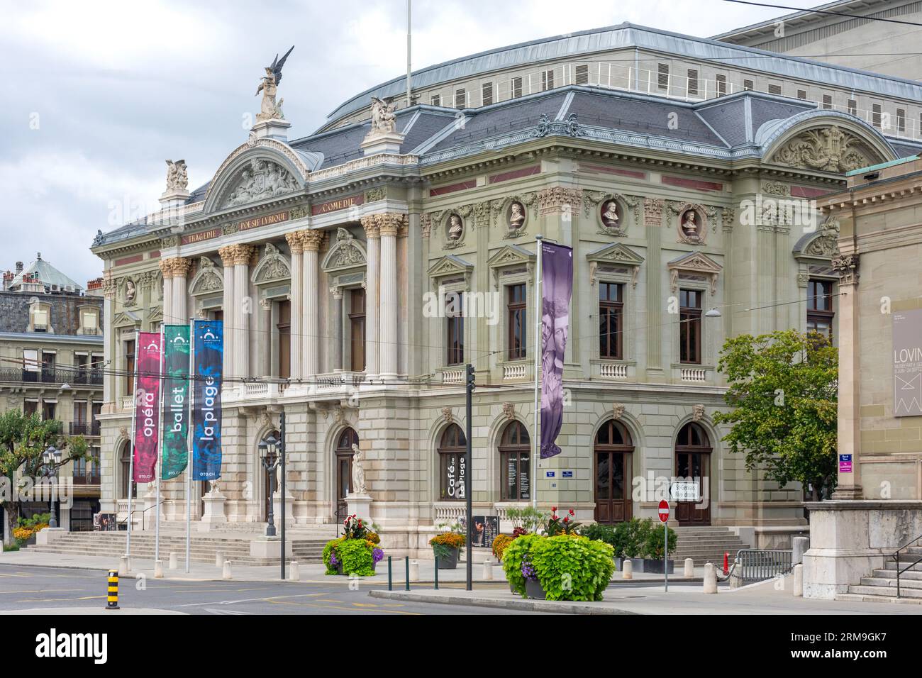 Grand Théâtre de Genève (teatro delle arti dello spettacolo), Place de Neuve, Vieille-Ville, Ginevra (Genève) Cantone di Ginevra, Svizzera Foto Stock