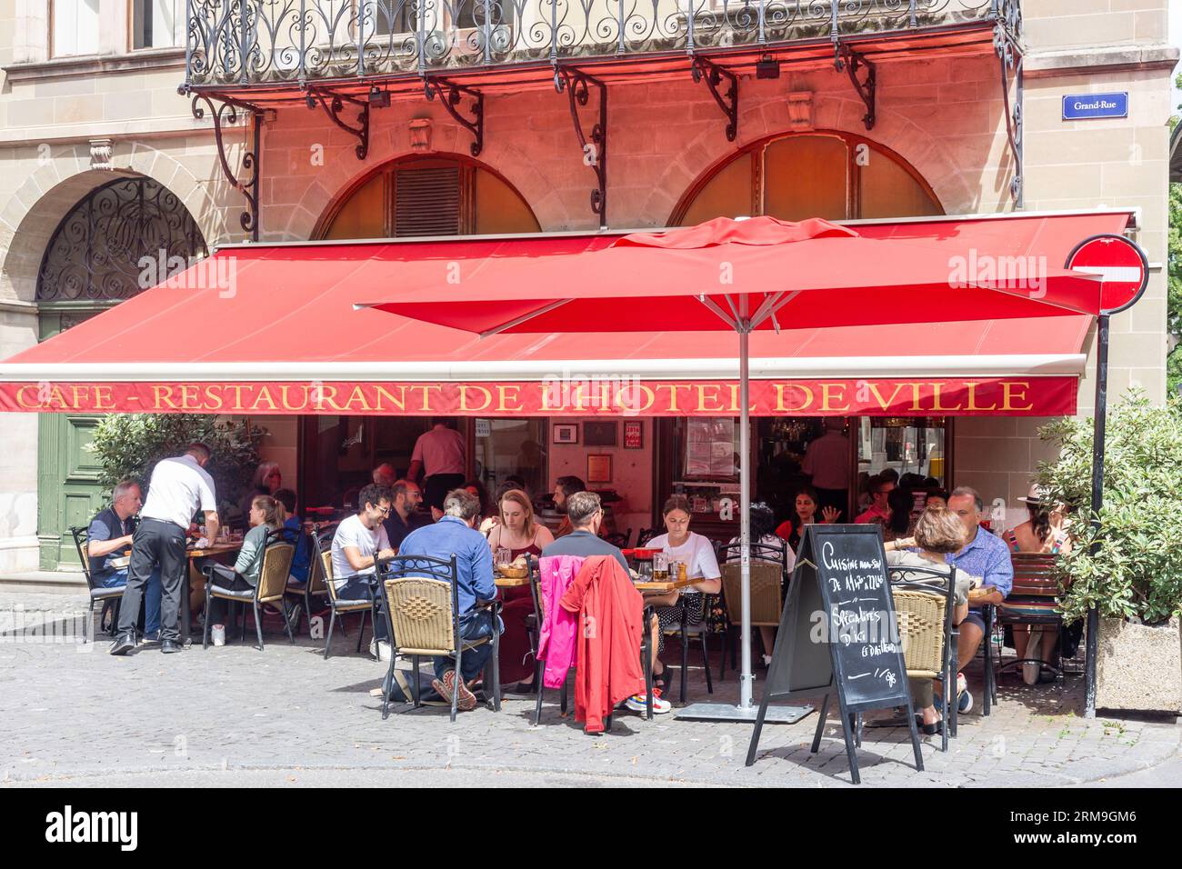 Brasserie de Hôtel-de-Ville, Grand-Ruem, Vieille-Ville, Ginevra (Genève) Cantone di Ginevra, Svizzera Foto Stock