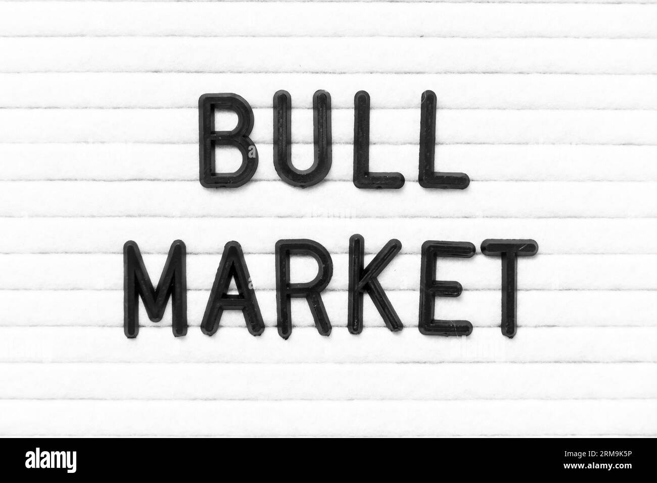 Lettera di colore nero in Word Bull Market su sfondo bianco in feltro Foto Stock