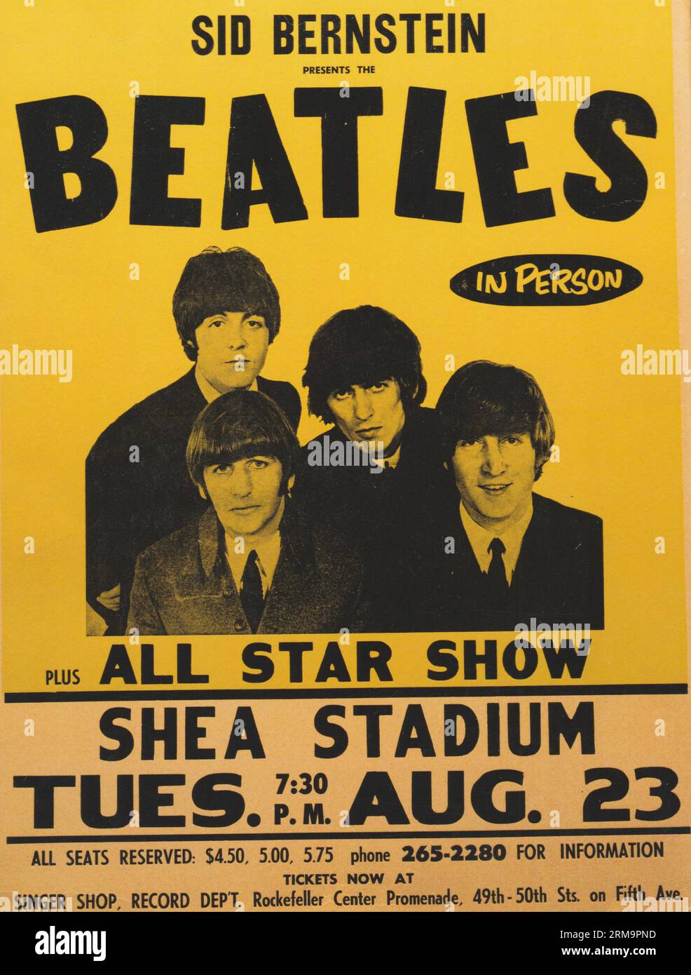 Concerto dei Beatles poster Shea Stadium All Star Show Foto Stock