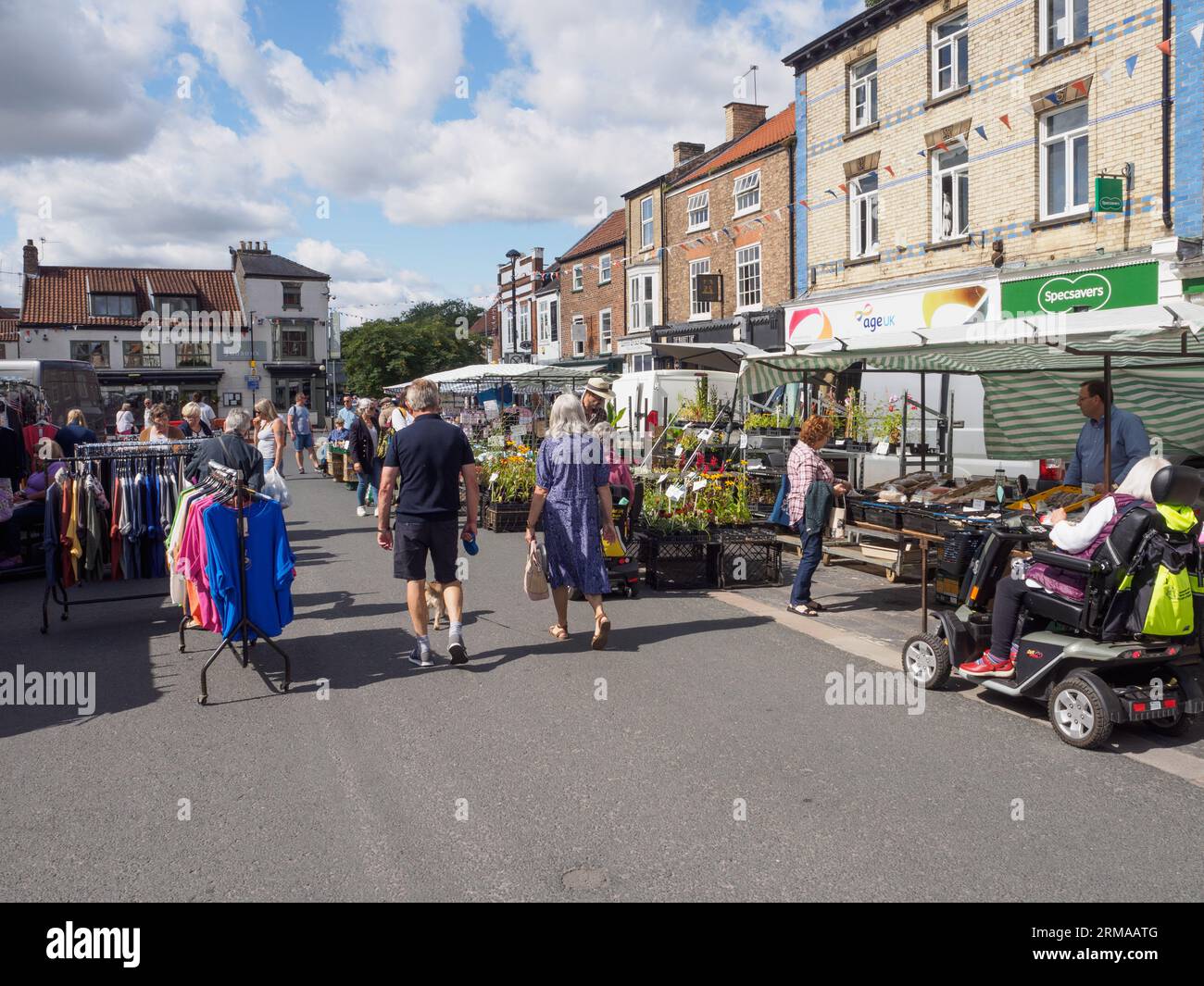 Market Day a Pocklington, East Yorkshire Foto Stock