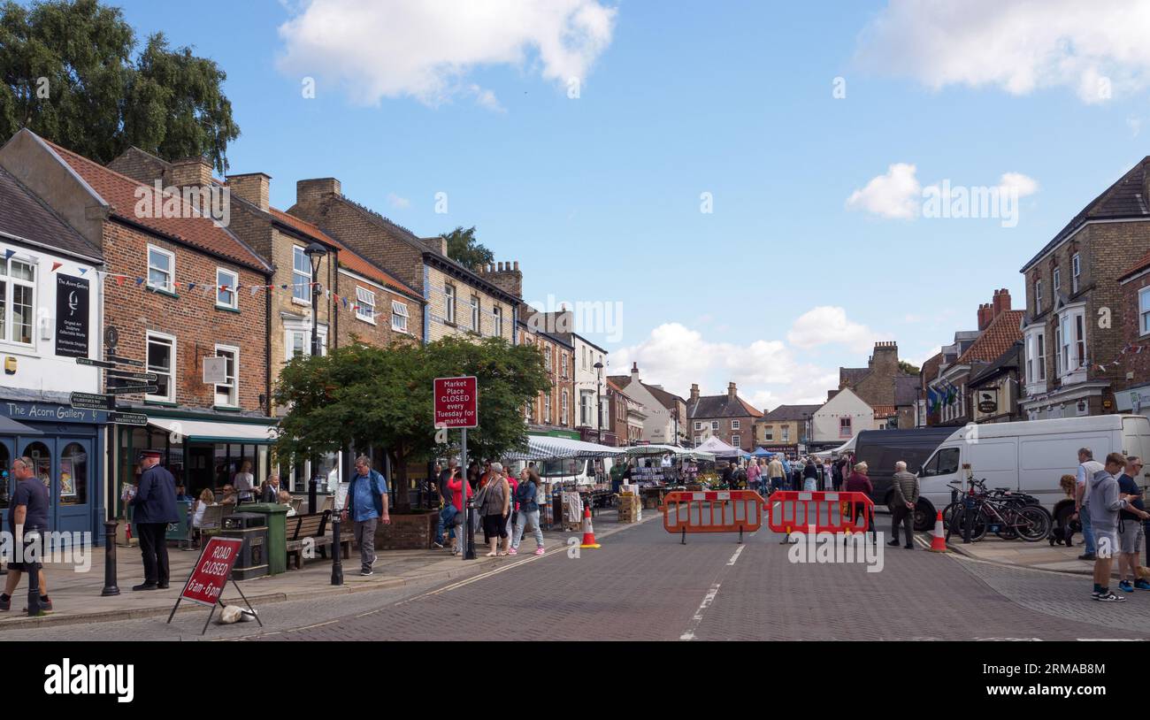 Market Day a Pocklington, East Yorkshire Foto Stock