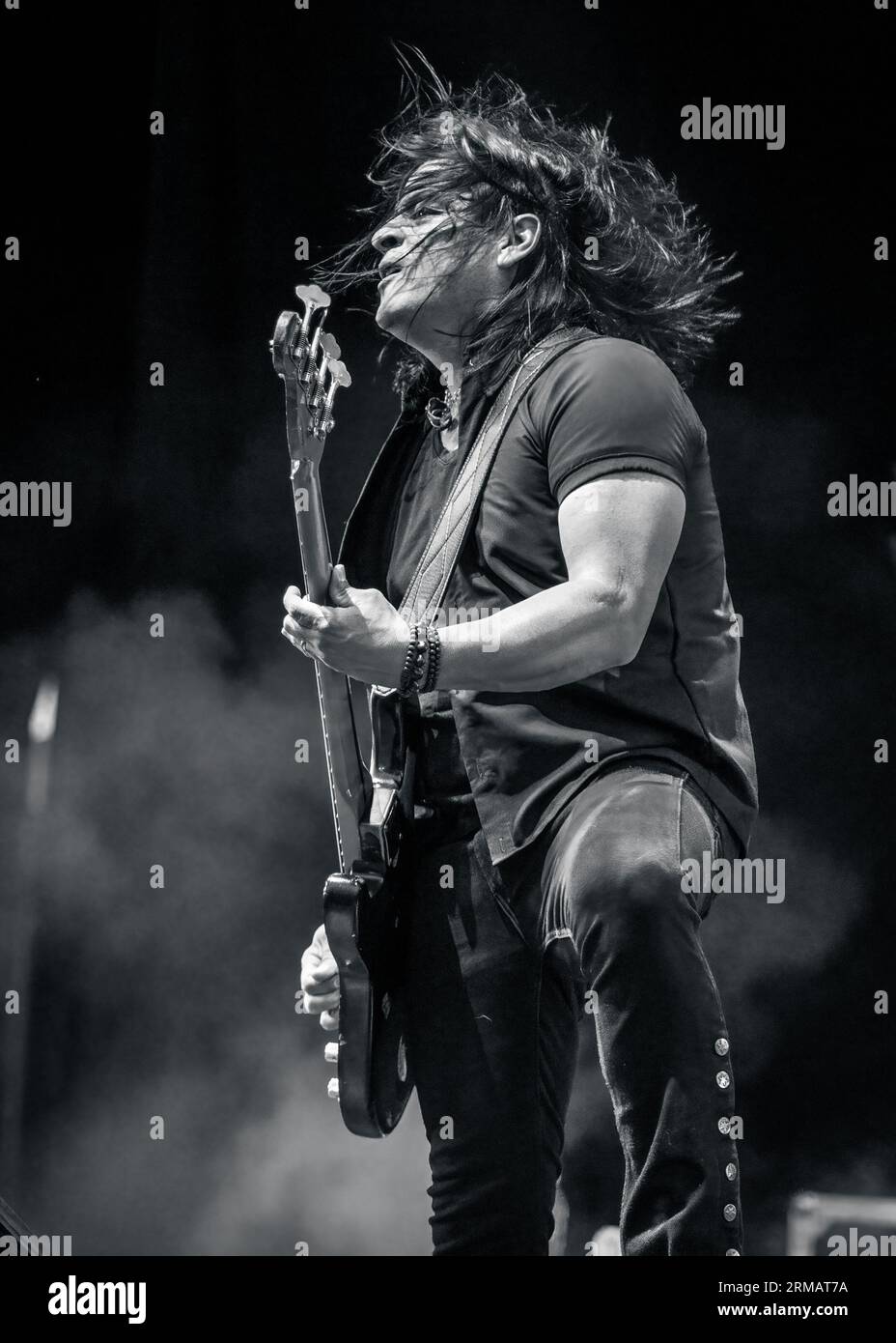 Newark, Regno Unito. 26 agosto 2023, allo Stonedead Rock Festival. Foto Robbie Crane (giocatore base con Black Star Riders) credito: Mark Dunn Photography/Alamy Live News. Foto Stock