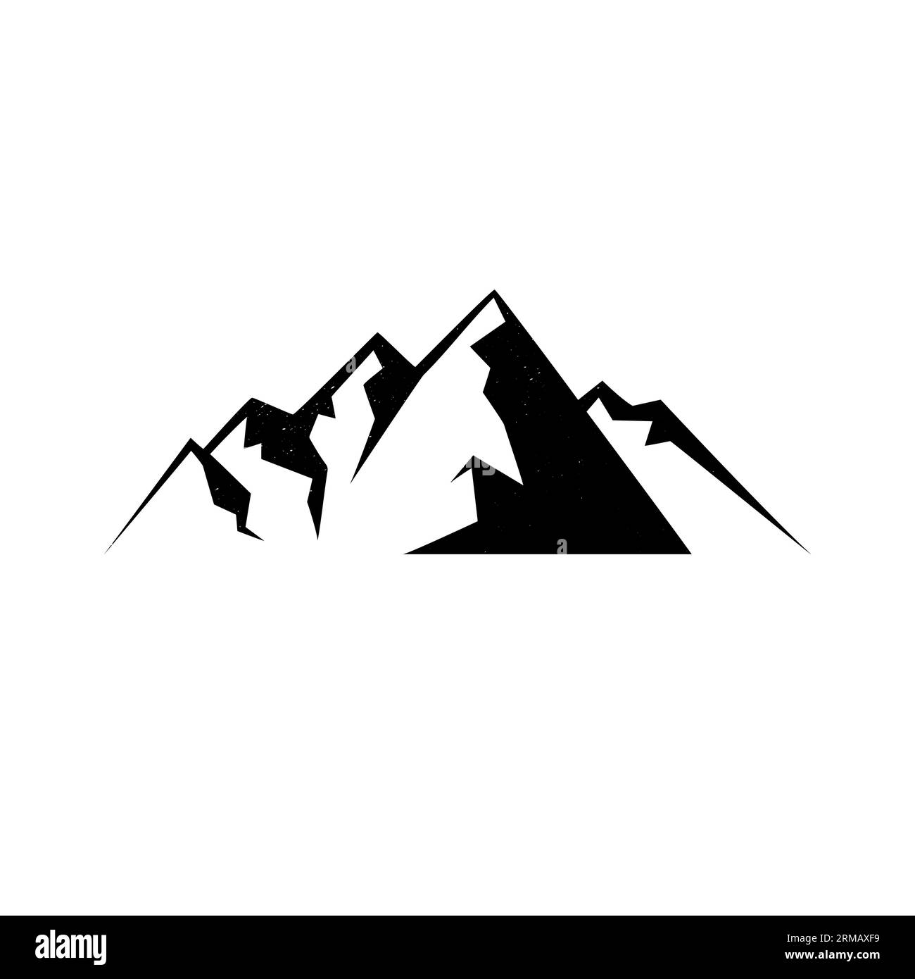 Profilo dei picchi di montagna. Montagna rocciosa isolata. Montagna, roccia, collina, picco. Illustrazione vettoriale. Illustrazione in bianco e nero. Illustrazione Vettoriale