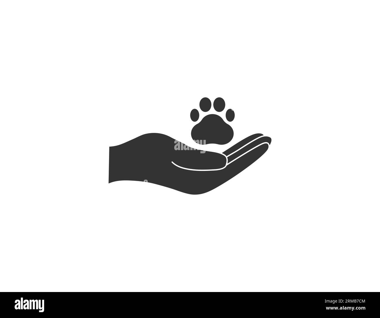 Cura degli animali, icona della beneficenza. Illustrazione vettoriale. Illustrazione Vettoriale