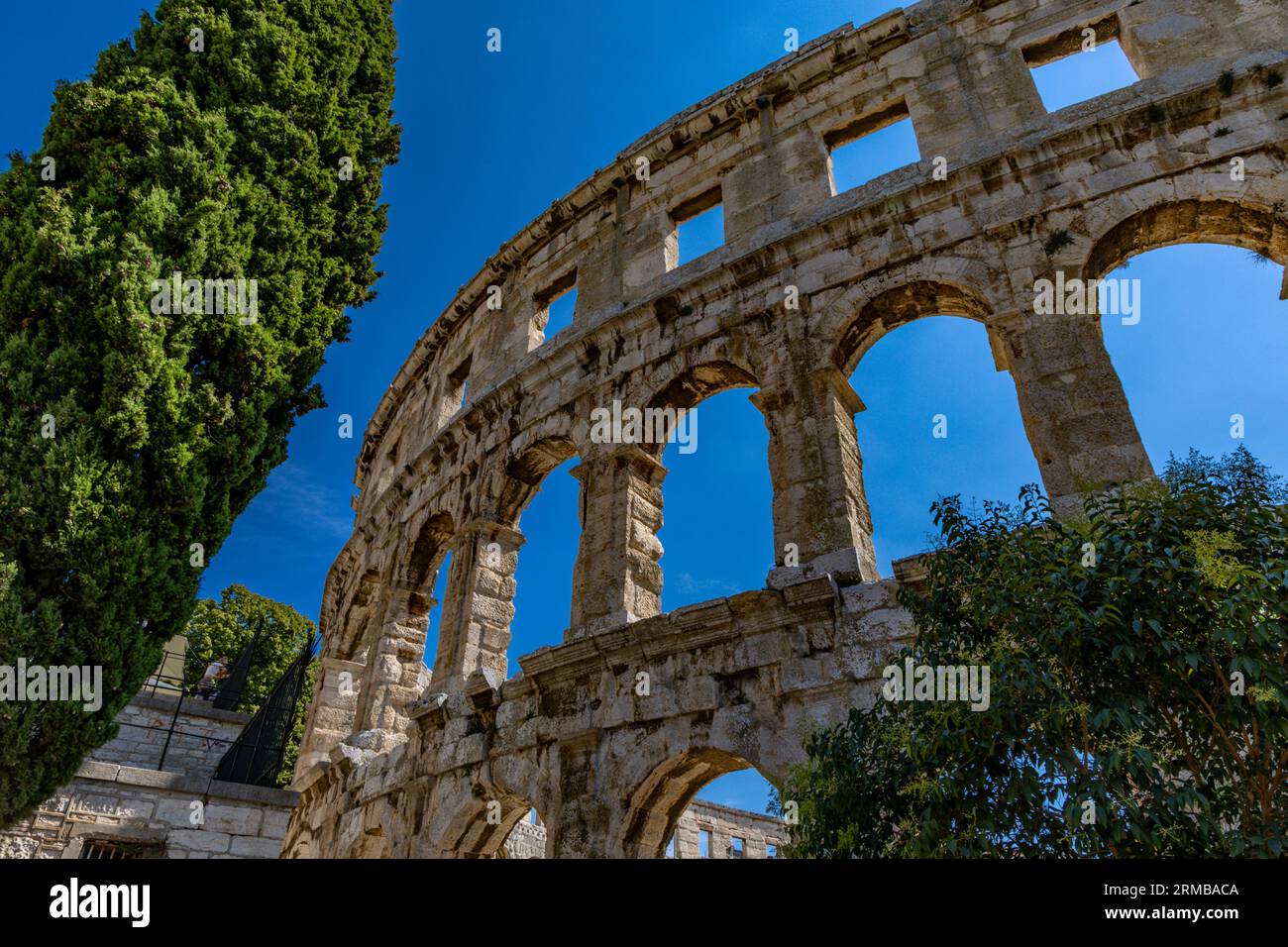 Anfiteatro di Pola attrazioni turistiche arena gladiatoriale in Croazia Foto Stock