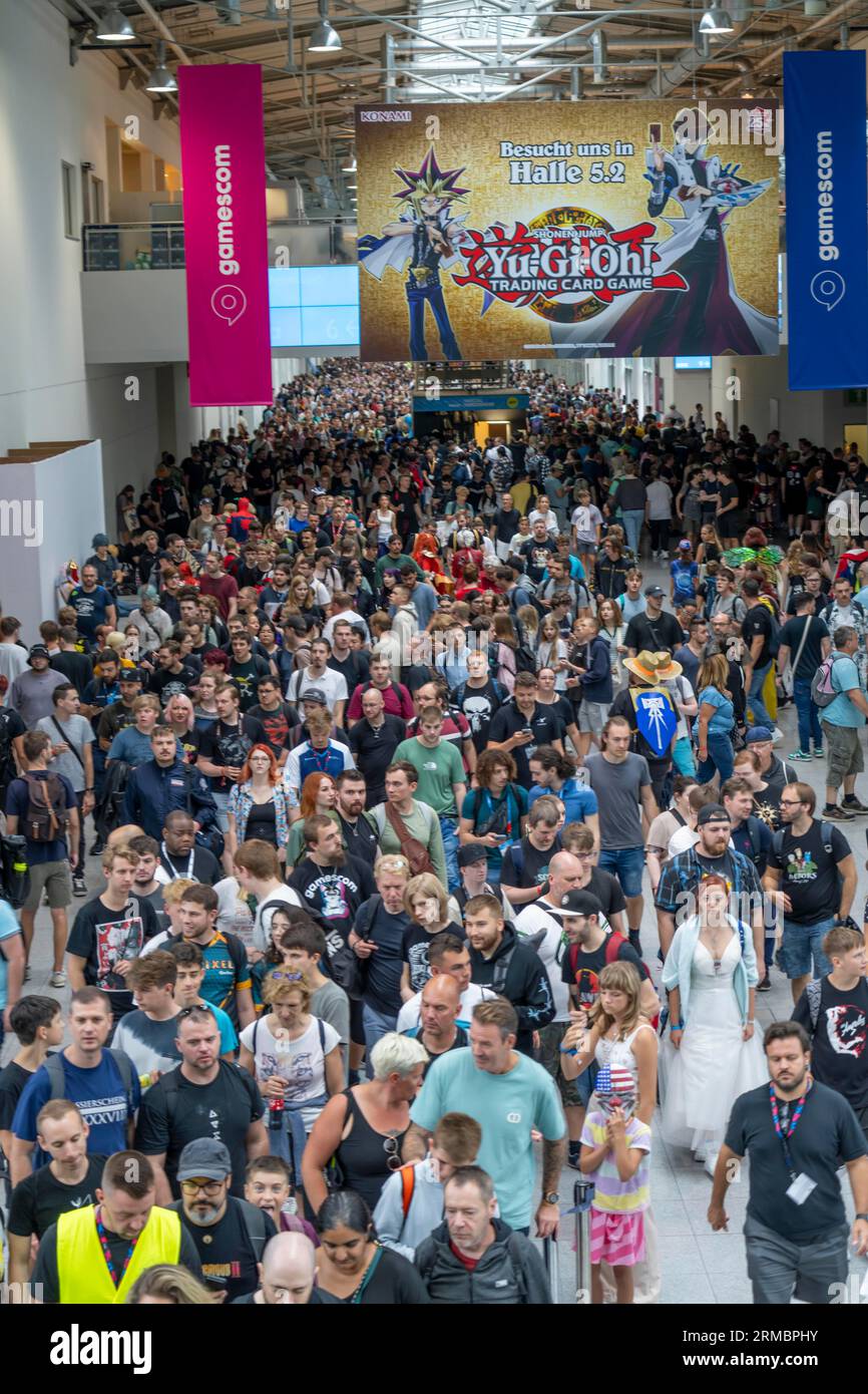 Gamescom, alla più grande fiera mondiale di videogiochi e di giochi per computer a Colonia, in Germania, Foto Stock