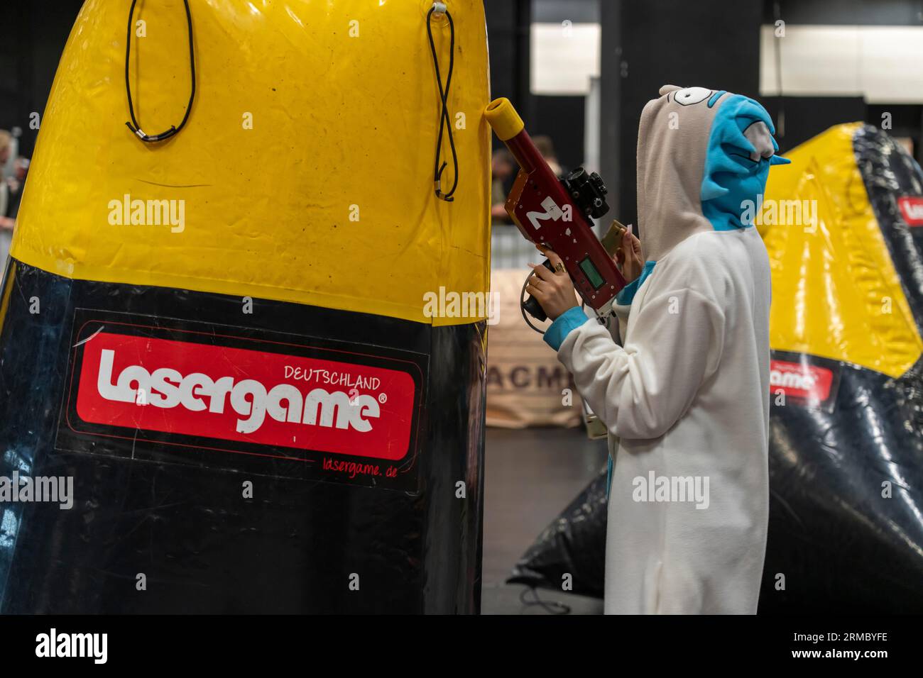Gamescom, alla più grande fiera mondiale di videogiochi e di giochi per computer a Colonia, in Germania, Foto Stock