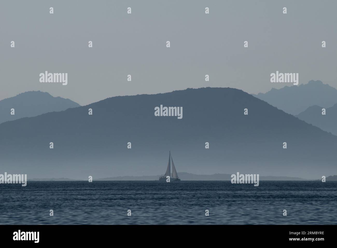 Barca a Vela in Sardegna Foto Stock