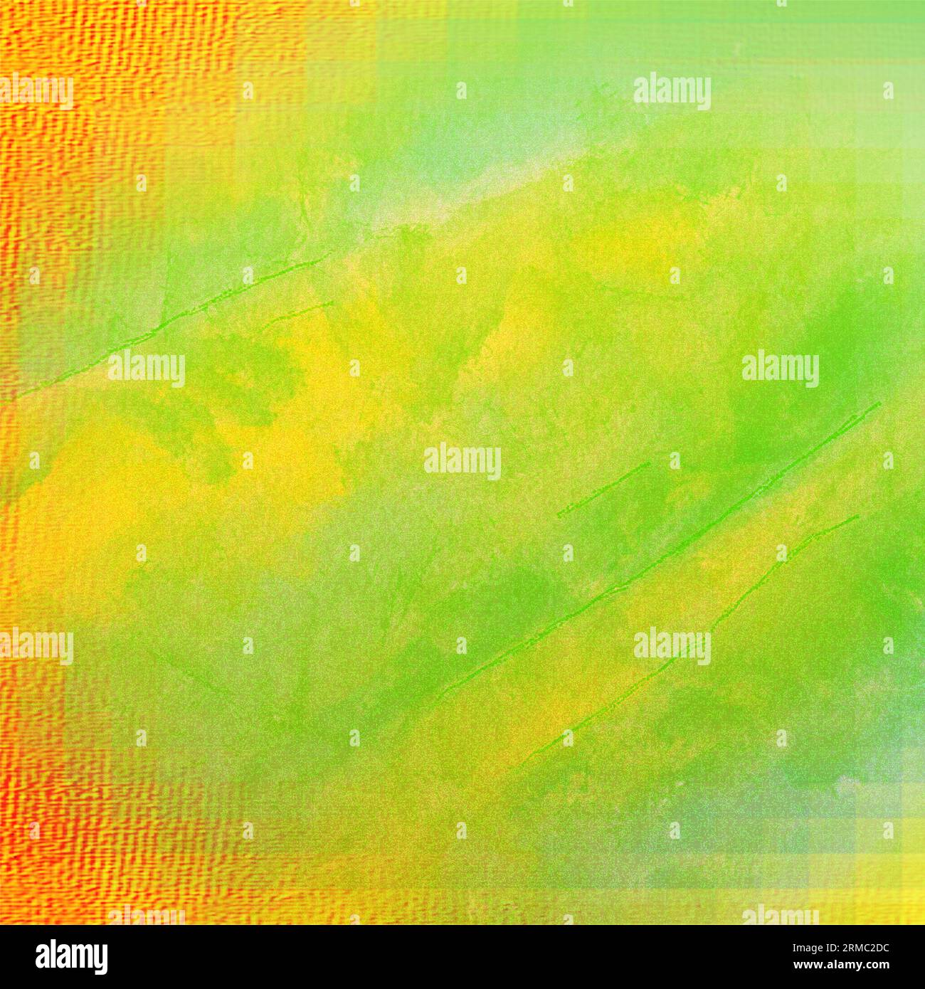 Sfondo quadrato semplice testurizzato verde e giallo e illustrazione. Sfondo, design semplice per le tue idee, poster, banner, annunci e così via più adatti Foto Stock