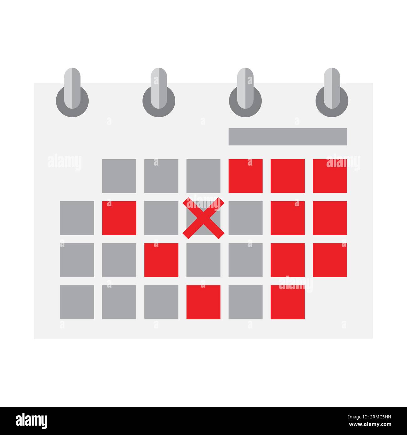 Strappare il calendario con i segni per i fine settimana e le festività Illustrazione Vettoriale