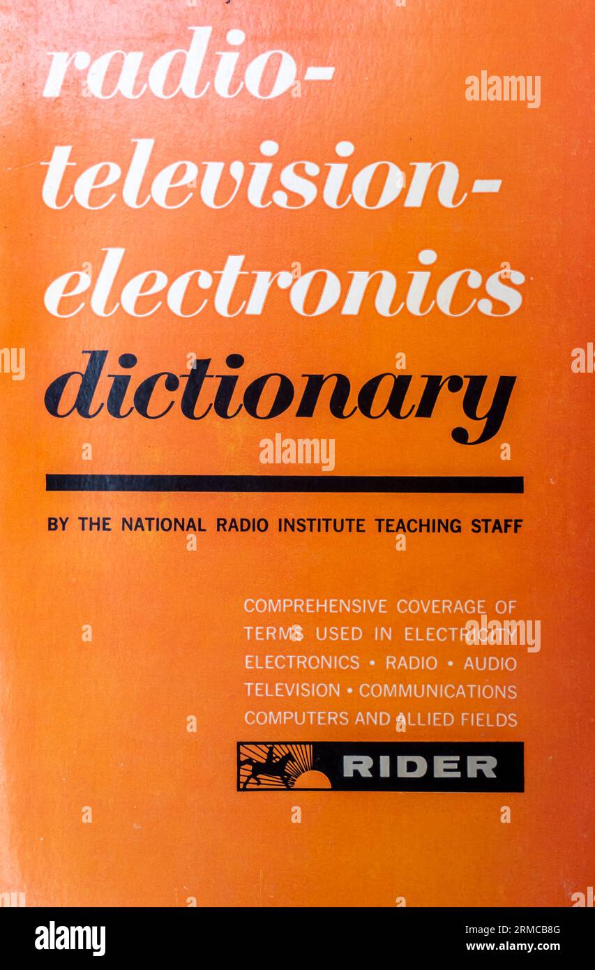 Dizionario radio-televisione-elettronica.copertina del libro Foto Stock