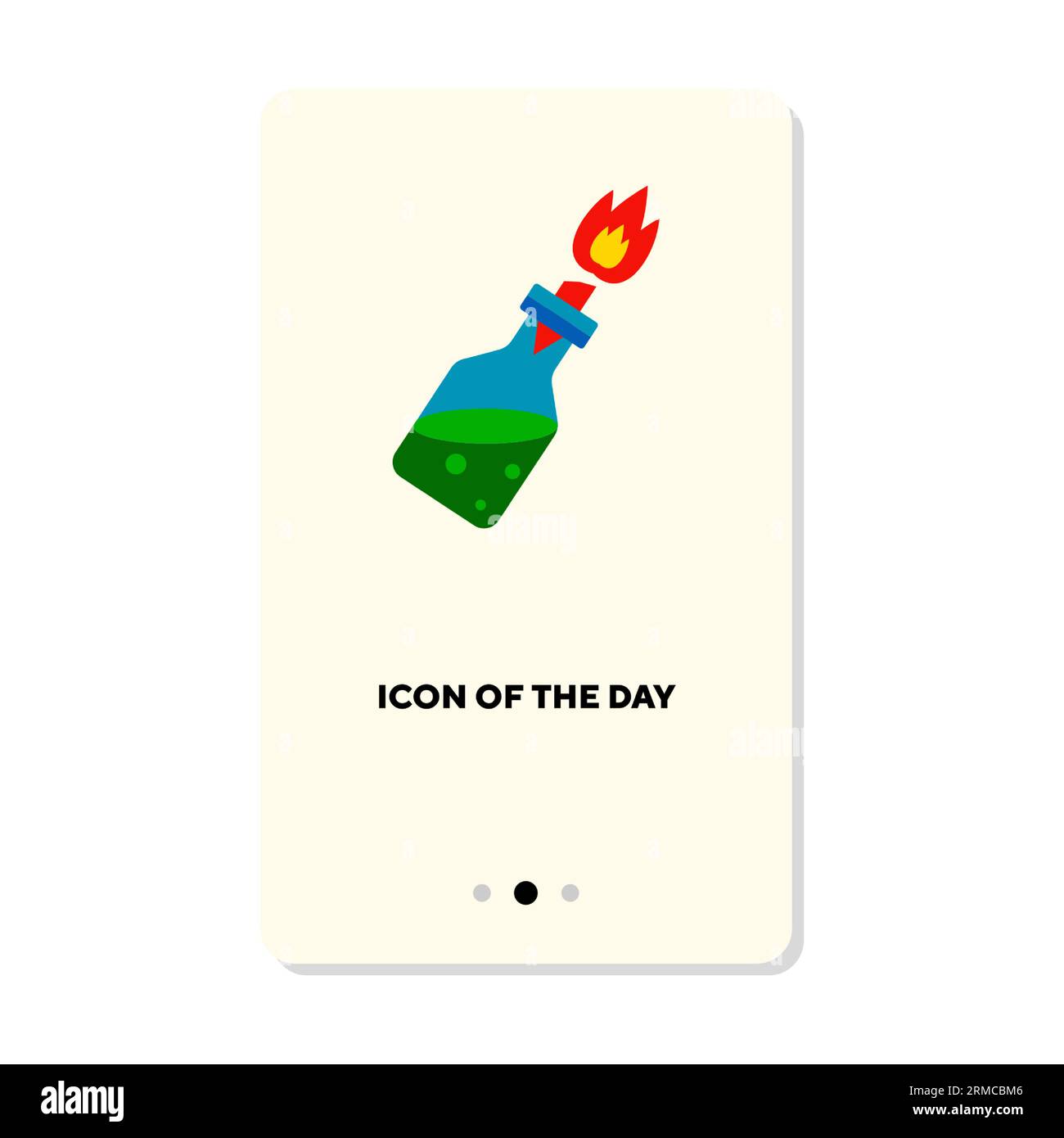 Icona del vettore piatto della bombola antincendio in fiamme Illustrazione Vettoriale