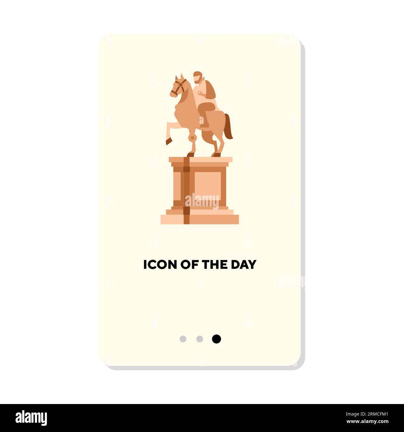 Marco Aurelio su una statua a cavallo a Roma icona piatta Illustrazione Vettoriale Marco Aurelio su una statua a cavallo a Roma icona piatta Illustrazione Vettoriale