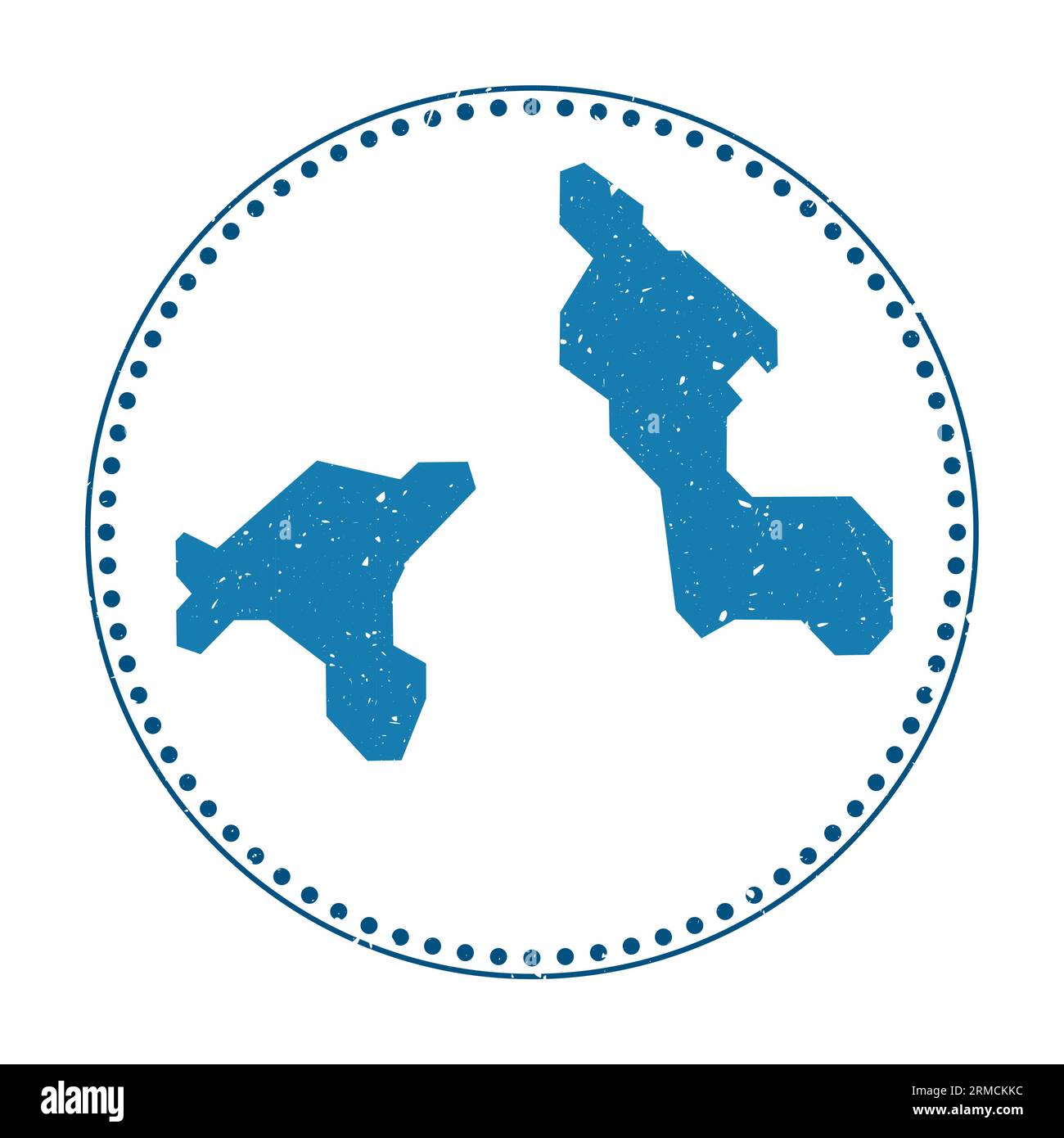 Adesivo Cooper Island. Timbro in gomma da viaggio con forma della mappa, illustrazione vettoriale. Illustrazione Vettoriale