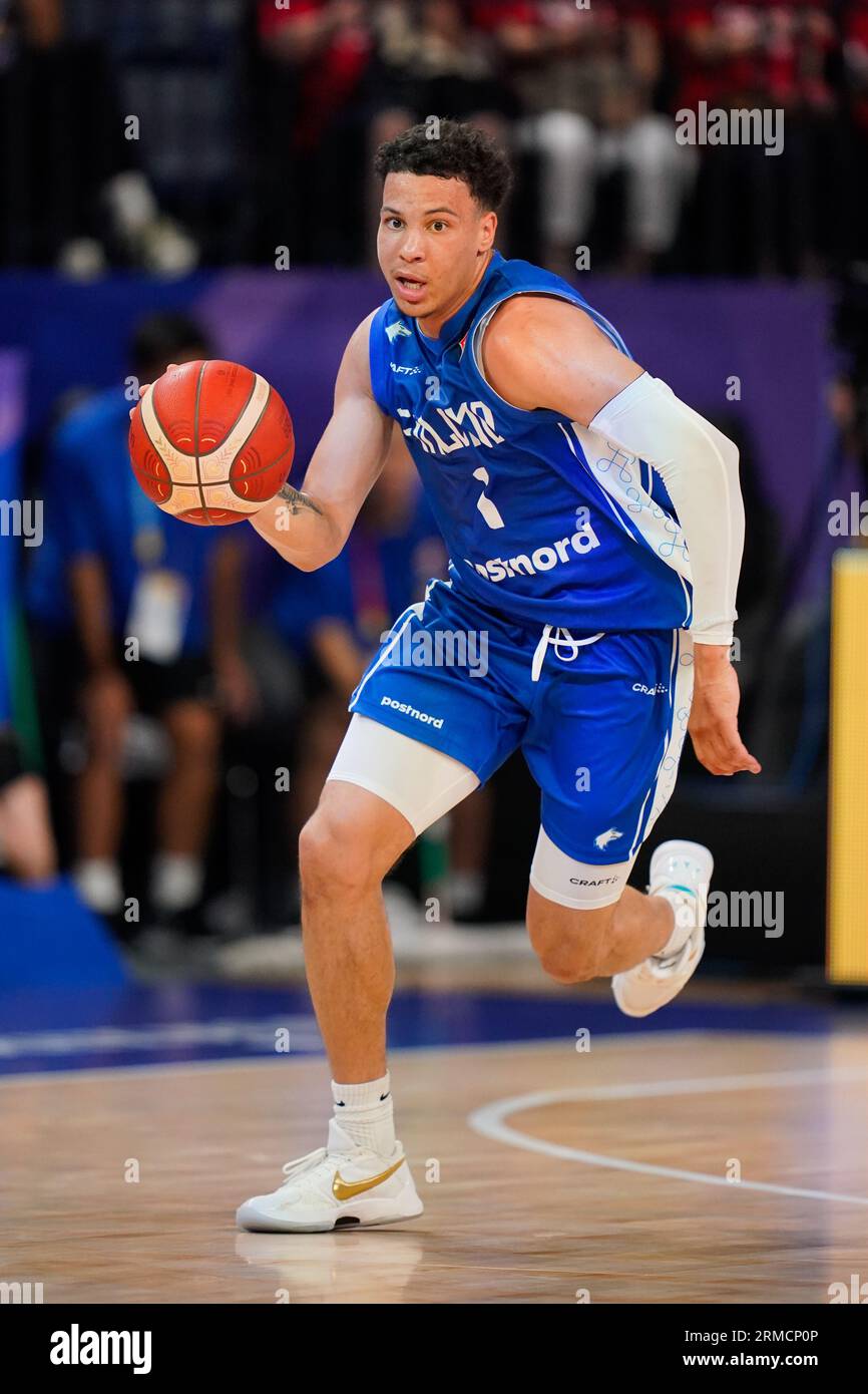 Miro Little (fin), AGOSTO 27 2023 - Basket: FIBA Basketball World Cup 1st Round match tra Giappone 98-88 Finlandia all'Okinawa Arena durante la FIBA Basketball World Cup 2023 a Okinawa, Giappone. Credito: SportsPressJP/AFLO/Alamy Live News Foto Stock