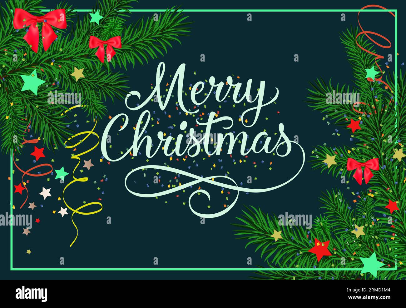 Buon Natale con ciuffi di agro Illustrazione Vettoriale