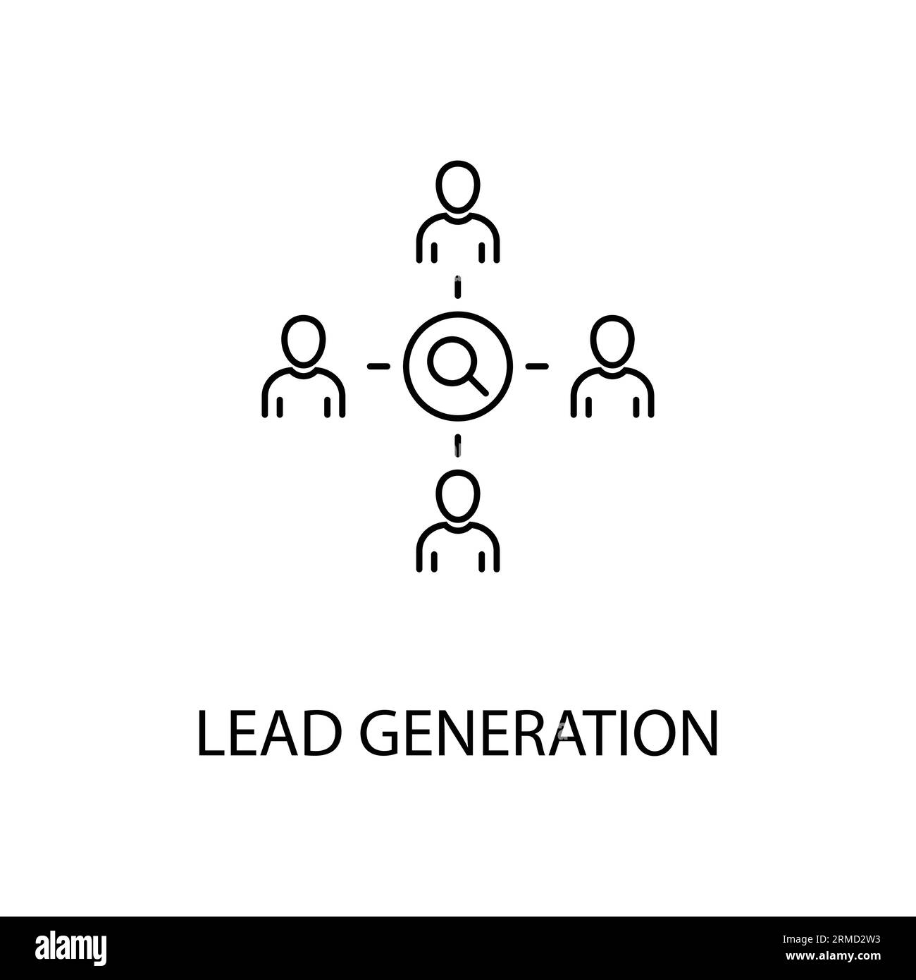 Icona generazione di lead. Linea semplice icona per modelli, web design e infografiche Illustrazione Vettoriale