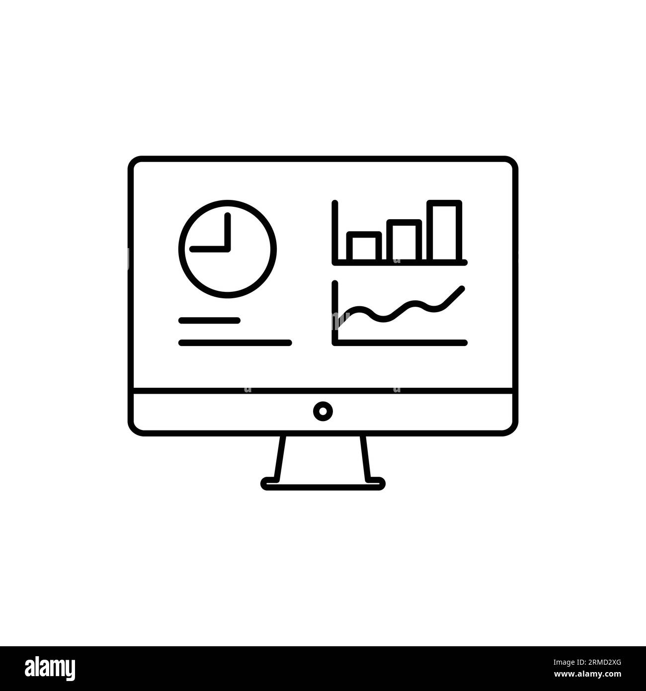 Dashboard delle icone della riga di amministrazione. Stile semplice. Utente del pannello modello, analisi dei dati, agenzia, grafico, segno lineare aziendale. Illustrazione vettoriale isolata Illustrazione Vettoriale