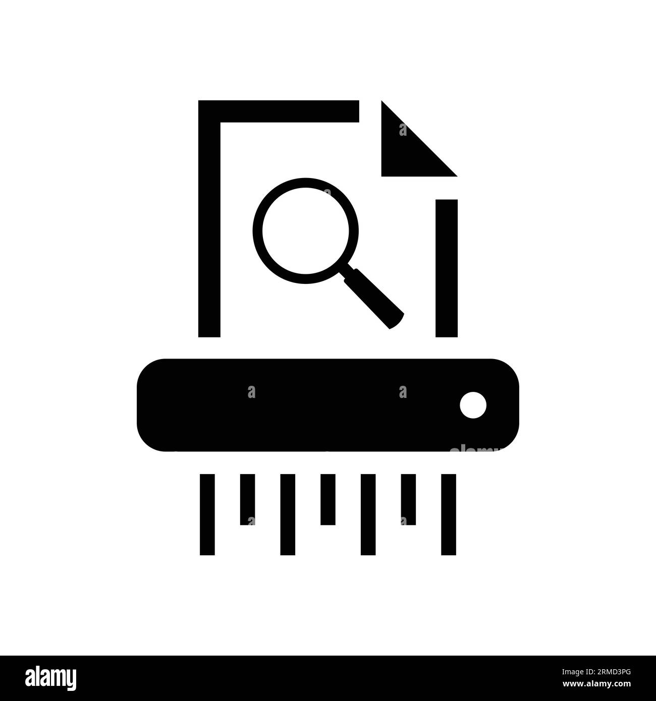 Icona del tritadocumenti. Cancellare i dati di navigazione. Eliminare la cronologia delle ricerche. Icona vettoriale isolata su sfondo bianco. Illustrazione Vettoriale