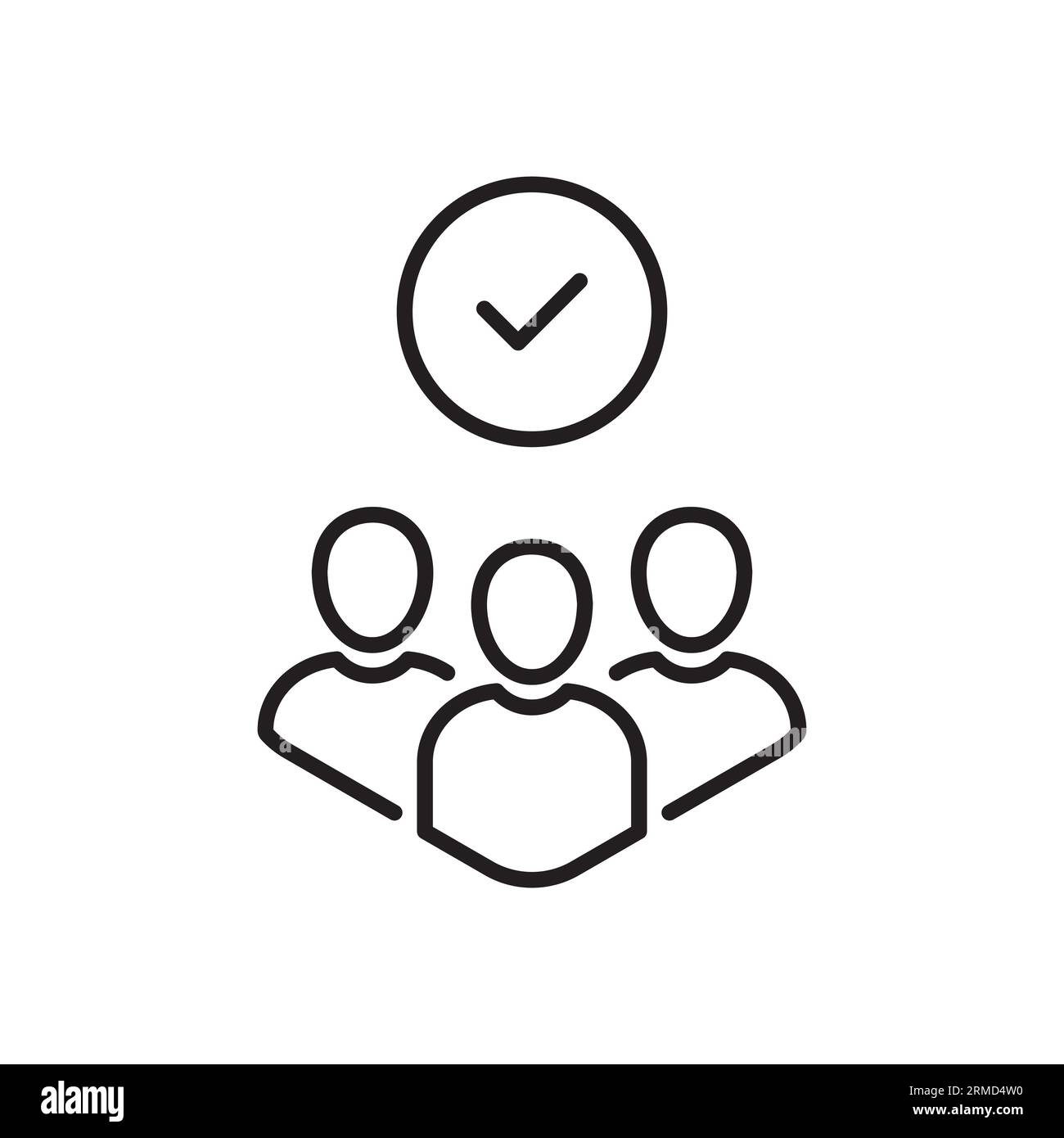 icona di lavoro di squadra efficace con gruppo di linee sottili nere. elemento di progettazione del tratto web grafico logotipo lineare di tendenza semplice isolato su bianco. concetto di polic Illustrazione Vettoriale