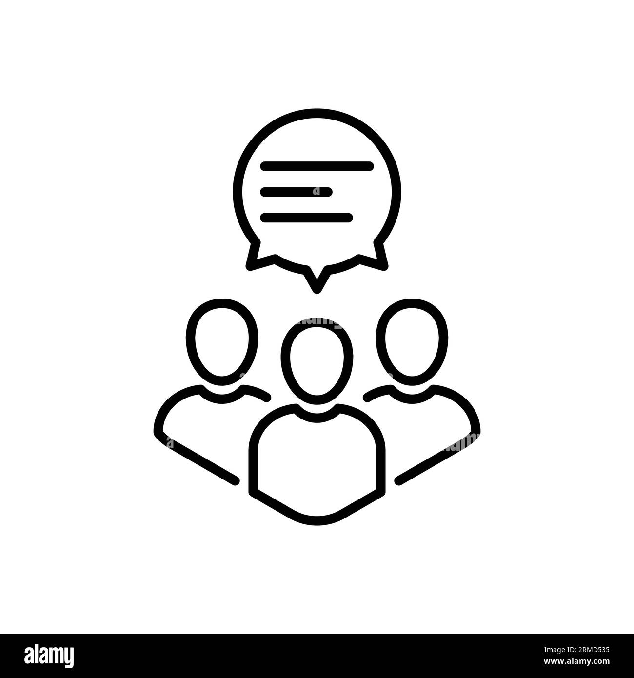 icona del lavoro di squadra sottile come webinar virtuale o chat room. semplice tendenza tendenza logotipo pensiero moderno lineart grafica stroke art design isolato su w Illustrazione Vettoriale