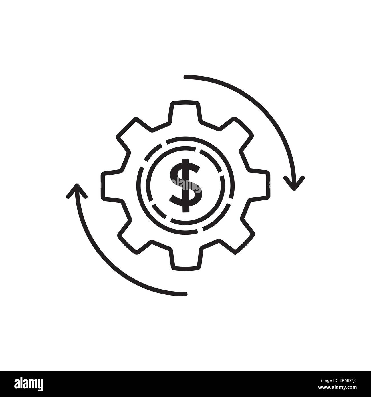 uso efficiente dei fondi o gestione del denaro icona. design lineare grafico con logotipo maiuscola o tecnologia delle pinne moderna di tendenza sottile isolato su bianco. concetto Illustrazione Vettoriale