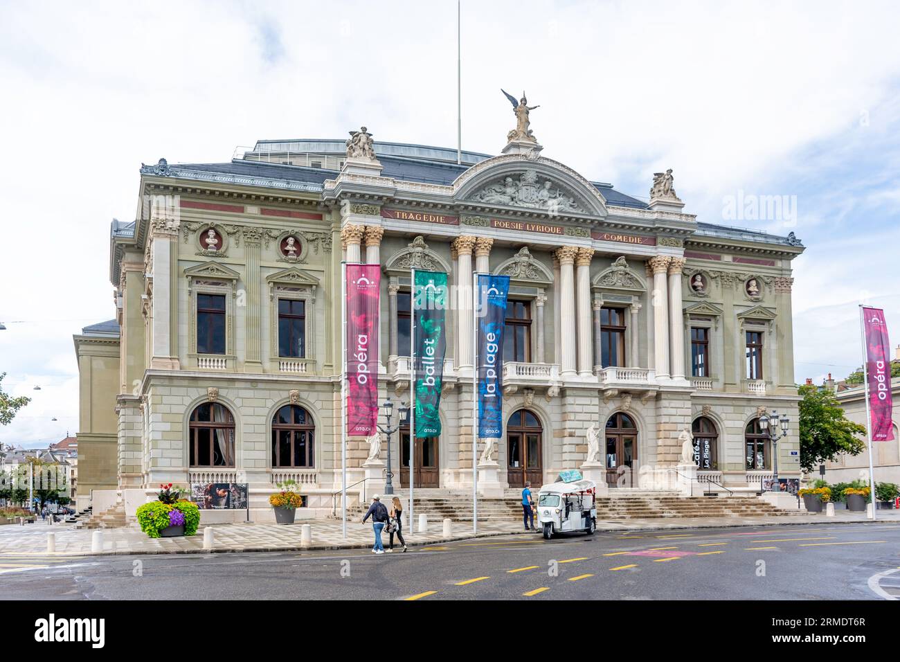 Grand Théâtre de Genève (teatro delle arti dello spettacolo), Place de Neuve, Vieille-Ville, Ginevra (Genève) Cantone di Ginevra, Svizzera Foto Stock