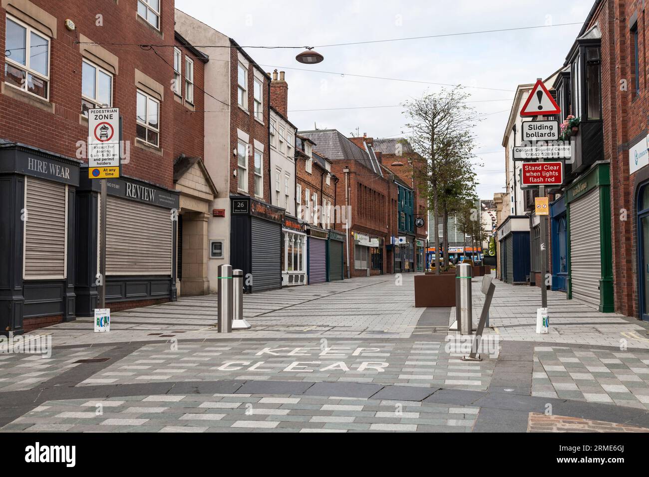 Street scene, Silver Street, Stockton on Tees, Inghilterra, Regno Unito Foto Stock