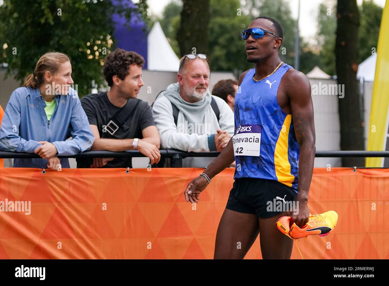 BREDA, PAESI BASSI - LUGLIO 28: Liemarvin Bonevacia dei Paesi Bassi gareggia nei 400 m nel primo giorno dei Campionati nazionali olandesi di atletica leggera all'AV Sprint il 28 luglio 2023 a Breda, Paesi Bassi. (Foto di Joris Verwijst/Agenzia BSR) Foto Stock