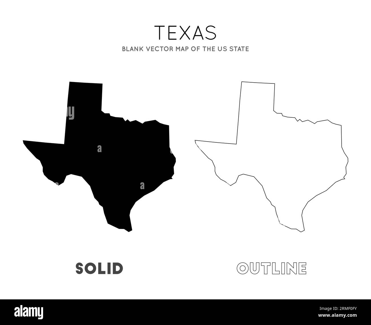 Mappa del Texas. Mappa vettoriale vuota dello Stato degli Stati Uniti. Borders of Texas per la tua infografica. Illustrazione vettoriale. Illustrazione Vettoriale