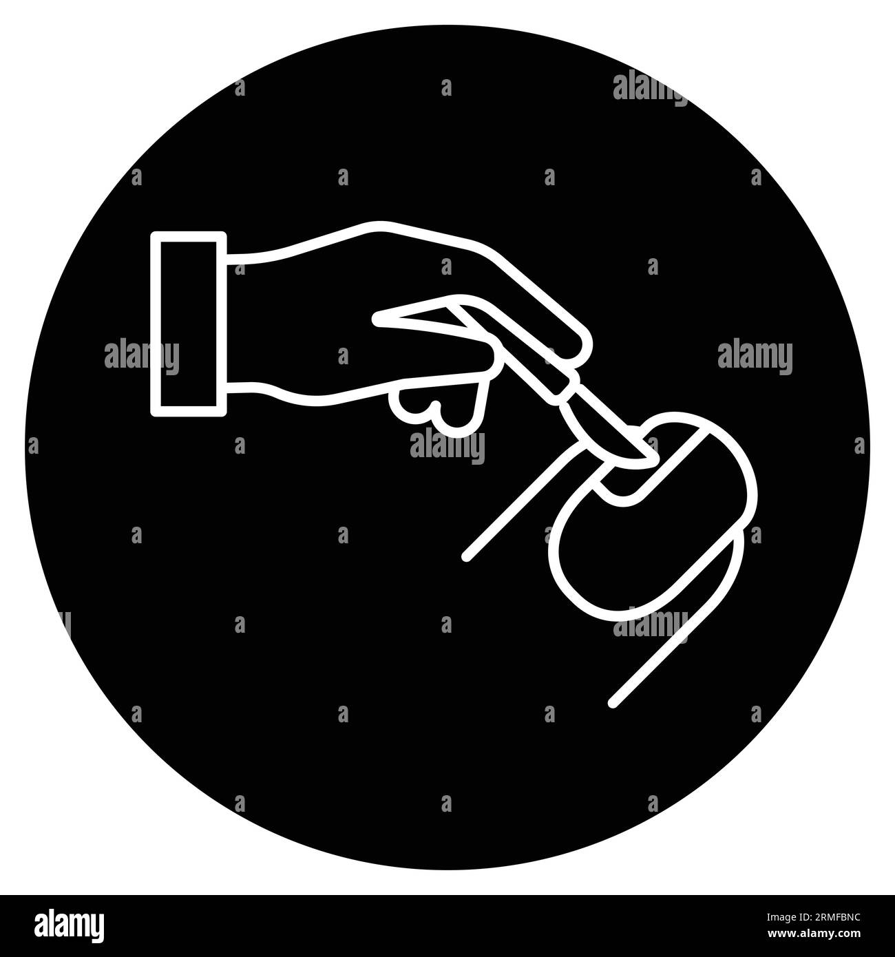 chirurgia delle unghie, onicectomia, icona vettore onicomicosi, unghia ingrossata, icona vettore fungo unghia, icona infezione unghia, icona vettore rimozione unghie. Illustrazione Vettoriale