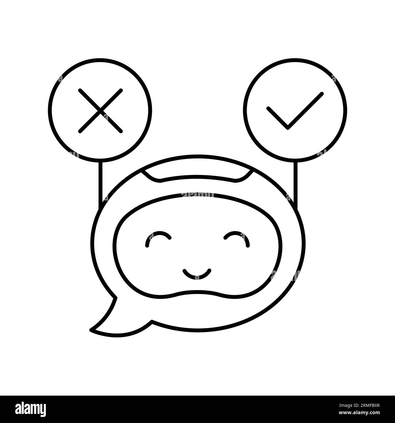 Design delle icone dell'intelligenza artificiale responsabile: Un passo verso un futuro dell'intelligenza artificiale equo e giusto. Icona dell'intelligenza artificiale equa: Promuovere l'equità e la non discriminazione nell'intelligenza artificiale. Solo l'icona dell'intelligenza artificiale. Illustrazione Vettoriale