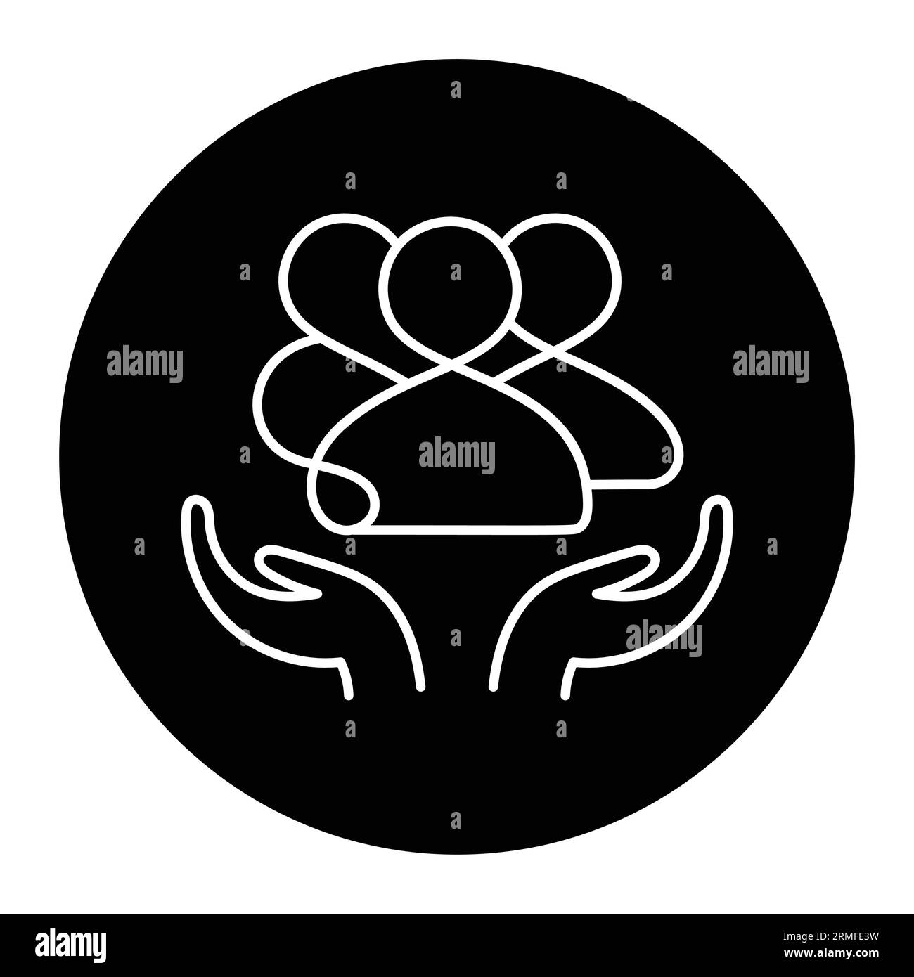 Icona della community inclusiva e diversificata - illustrazione vettoriale per diversità e inclusione, uguaglianza, equità sociale e supporto ai dipendenti. Illustrazione Vettoriale