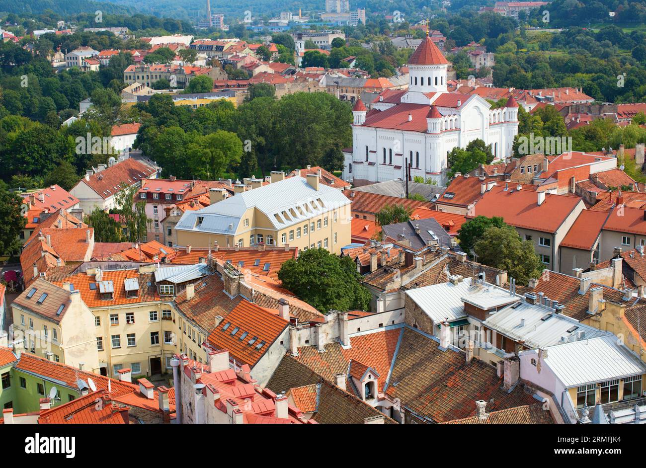 Vista panoramica della città vecchia di Vilnius Foto Stock