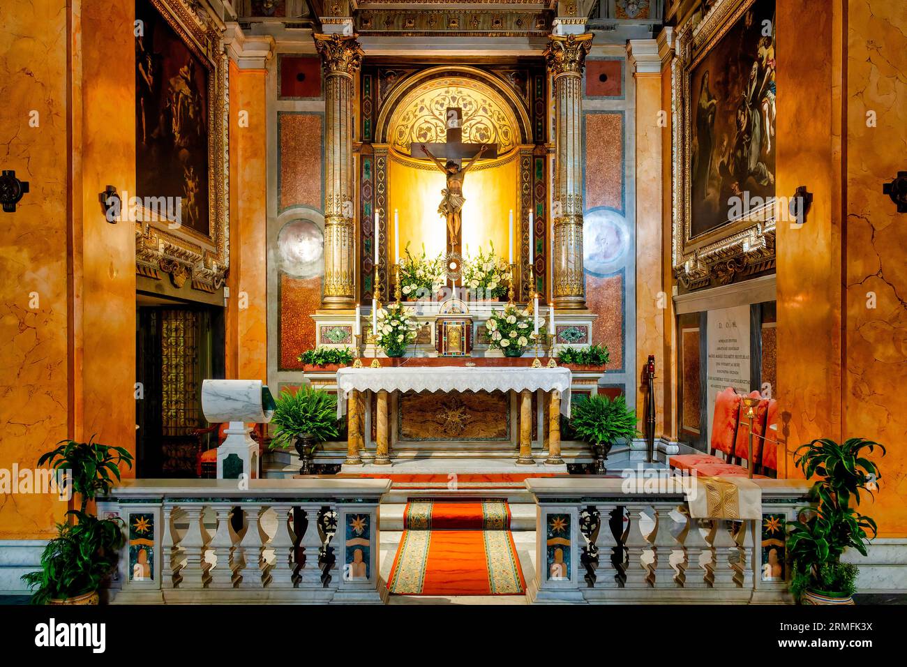 Altare della chiesa di Santa Brigida, Roma, Italia Foto Stock