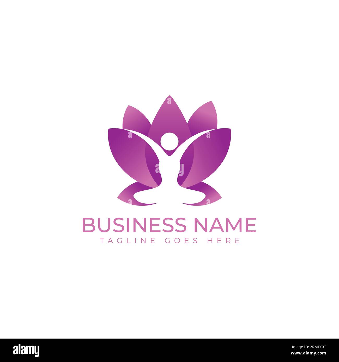 Logo astratto Lotus Flower e persone icona benessere yoga vettoriale Elements Symbol. Logo Lotus People. Logo Lotus Flower abstract. Illustrazione Vettoriale