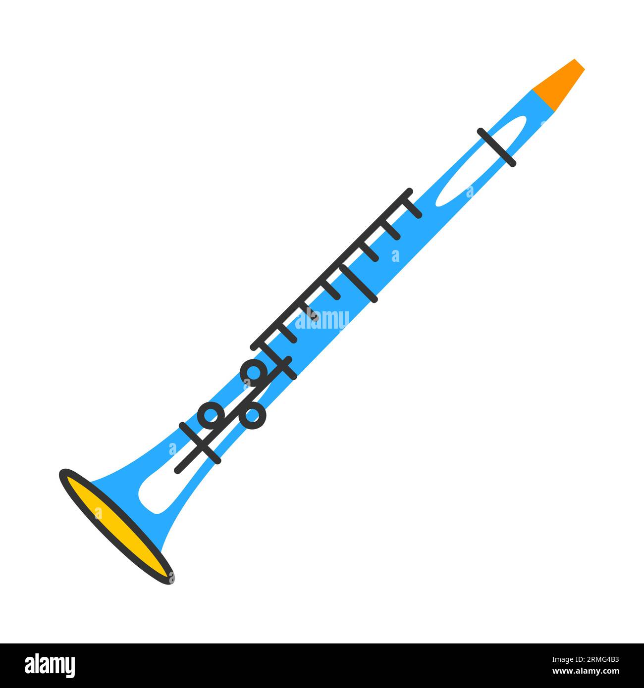 Illustrazione del clarinetto. Strumento musicale jazz. Illustrazione Vettoriale