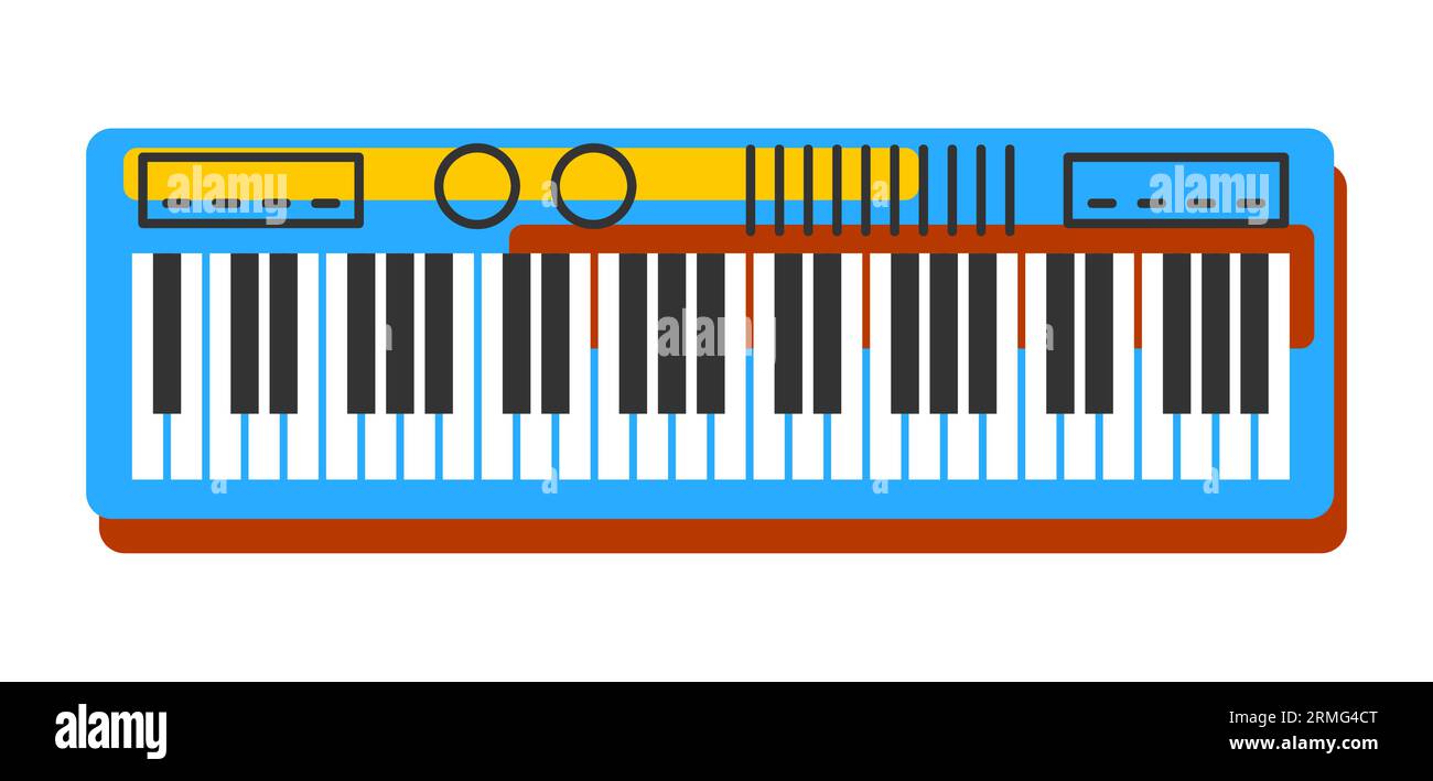 Illustrazione del pianoforte. Strumento musicale jazz. Illustrazione Vettoriale