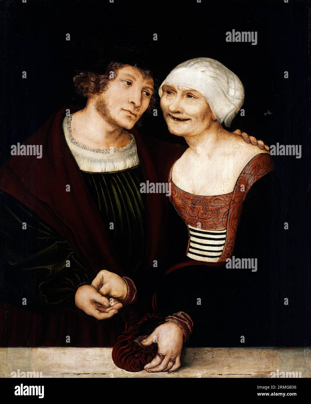 La coppia Ill Matched di Lucas Cranach il Vecchio (1472-1553) olio su legno di faggio, c. 1520-1522 Foto Stock